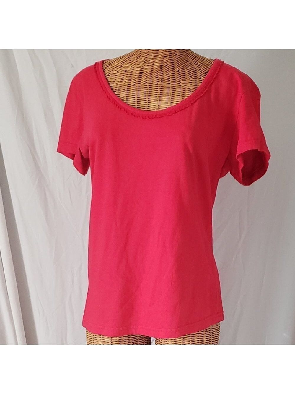 Ladies MICHAEL Short Sleeve Top in Red - M